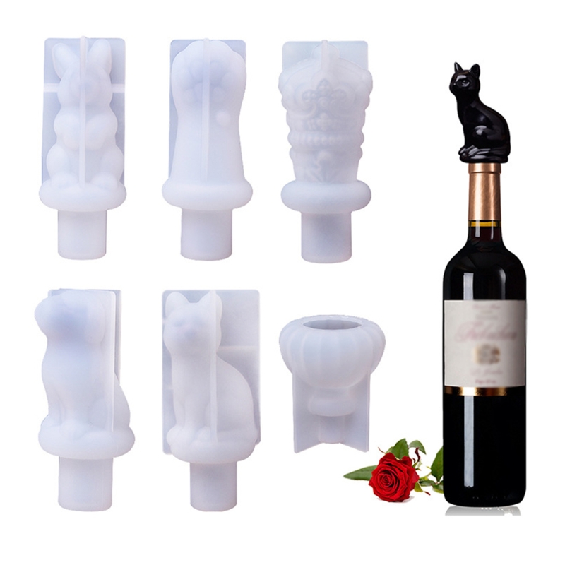 Reusable Wine Stopper Resin Mold Silicone Wine Preservation Champagne Stopper Mold Decorative Wine Top Cap Wine Sealer Cap Mold