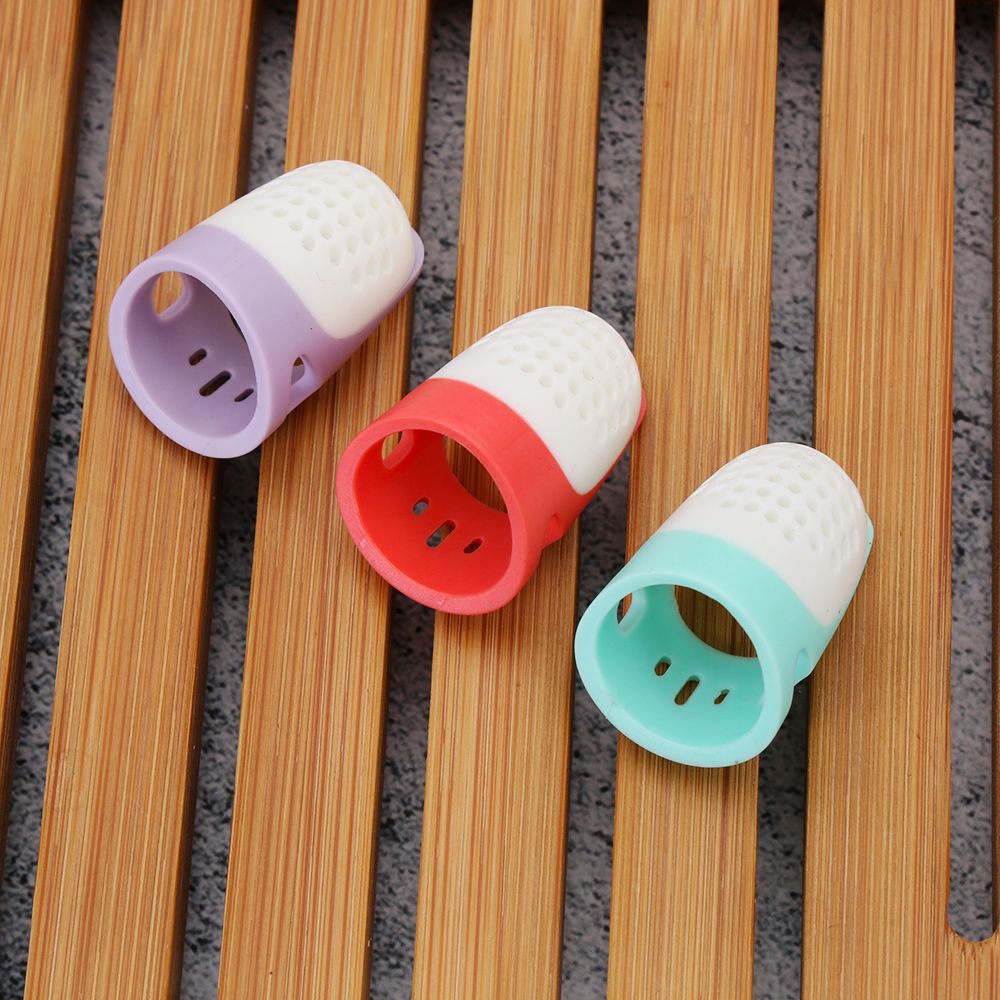 Dedal multifuncional semiabierto para dedos, dedal de silicona transpirable, protector, accesorios de costura para manualidades, 1 ud.