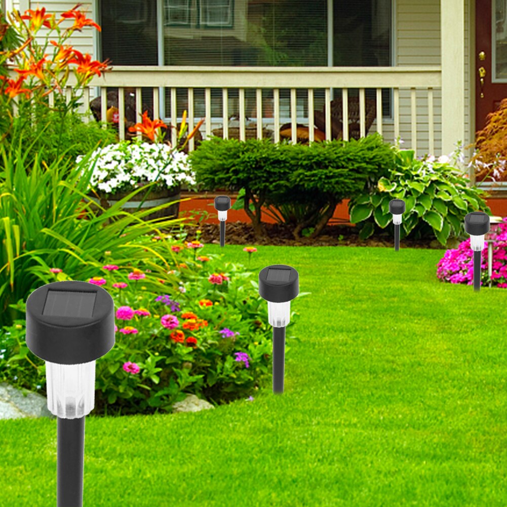 10pcs Waterproof LED Solar Lawn Lamp Outdoor Pathway Decor Bollard Light Stick LED Spot Light Garden Path Landscape Lights