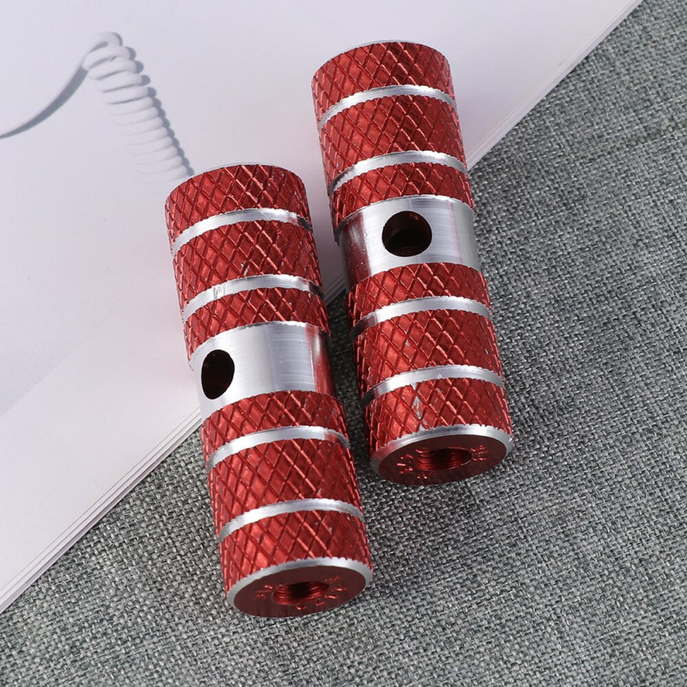 Een paar aluminiumlegering fiets cilinder stoel as stunt pegs voor mountainbike (zwart): Rood