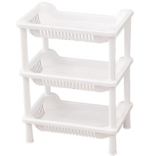 3 Layer Square Triangular Corner Bathroom Storage Rack Toiletry Holder Organizer Shelves for bathroom, kitchen, rest room: white / Triangular