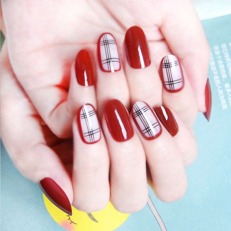 24 Stks/set Nep Nagels Druk Op Meisjes Vinger Schoonheid Valse Nail Art Tips Bright Shining 3D Diamond Inzoomen Franse nail Art Tips: BD14 and 0.2g glue