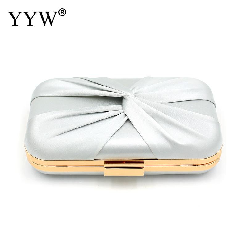 Bow Clutches Bag For Women Pink Sliver Clutch Evening Bag Bride Wedding Bags Party Handmade Chain Handbag Female Purse