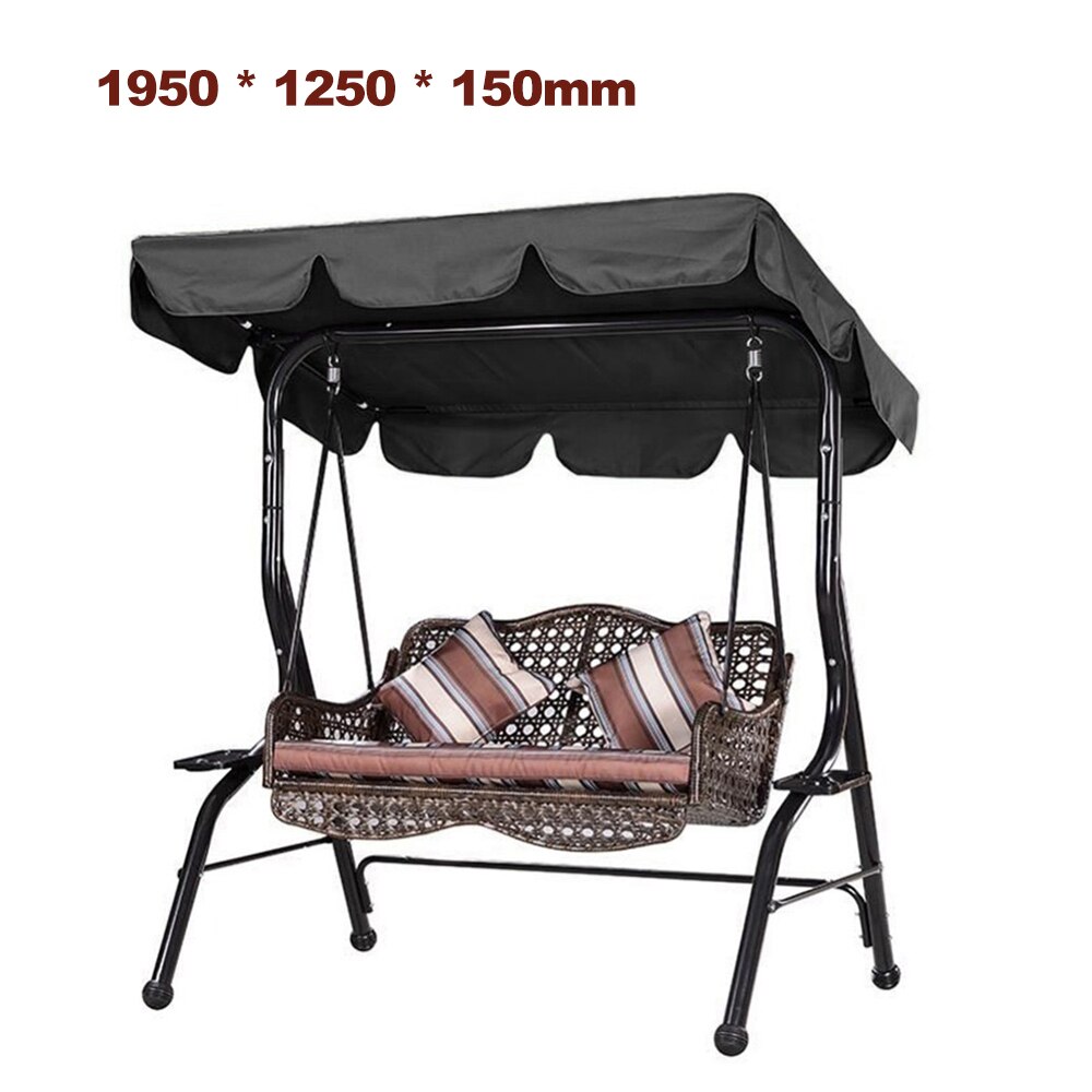 Balançoire étanche couverture extérieure balançoire auvent chaise tente parasol Camping balançoire toit remplacement jardin fournitures tissu soleil ombre: B-195 3-seater
