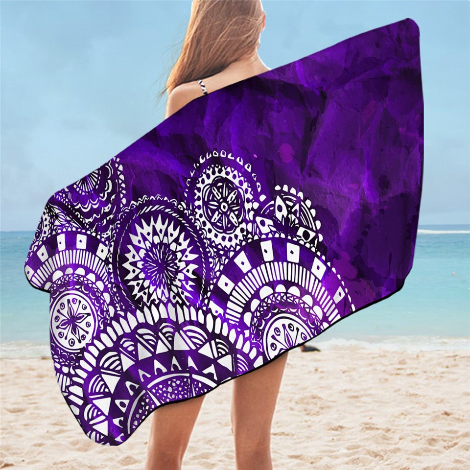 BeddingOutlet-Toalla de baño con Mandala para adultos, toalla de playa con flores coloridas, toalla de ducha de microfibra Bohemia para chicas, 75x150cm: 5