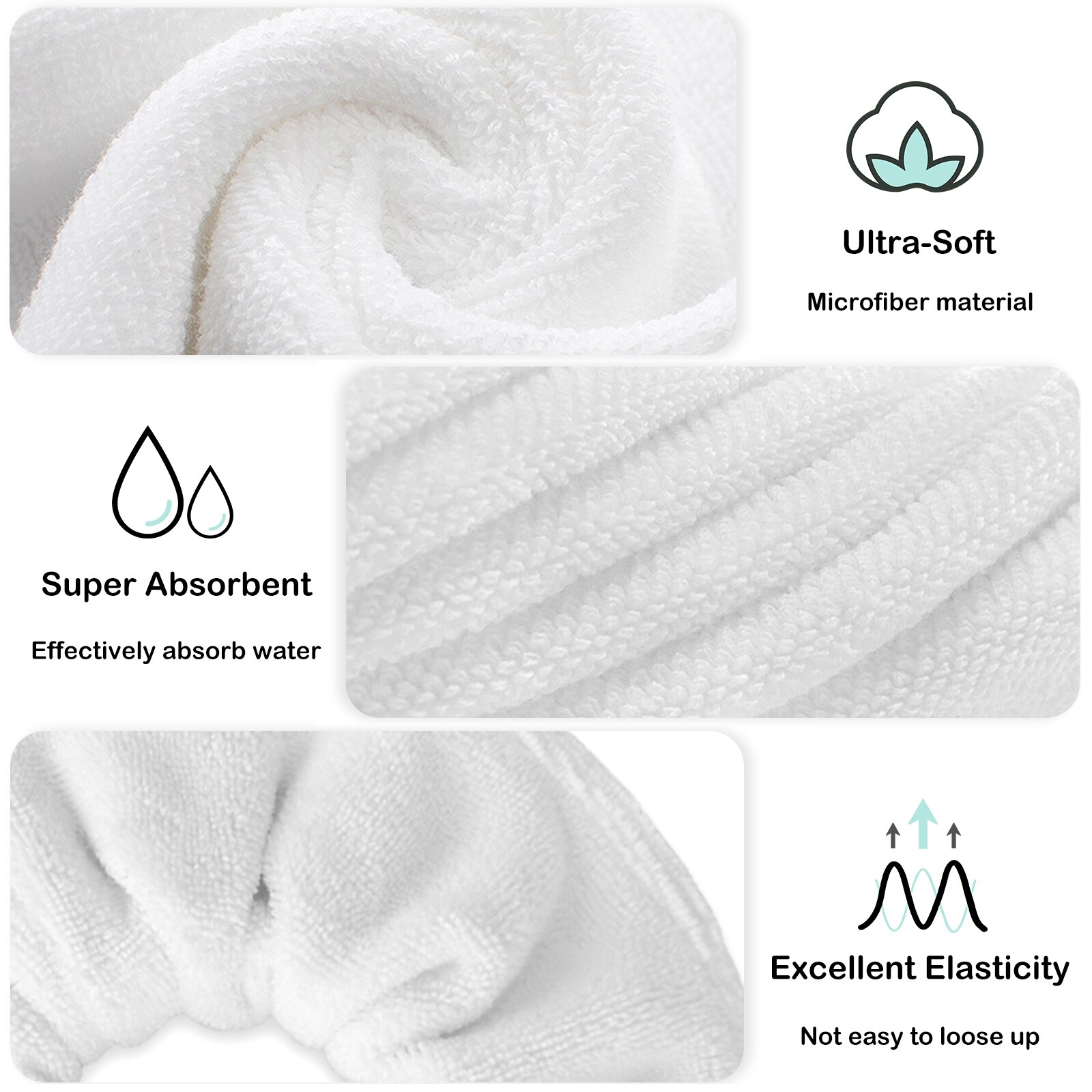MAGICLULU 8 stuks droge haardoek, microvezel haardoek, haardoek met knoop, handdoek, tulband, voor nat haar, haardroogkap, microvezeldoek voor haar, dames, hoeden, douchemuts, gesp, katoen