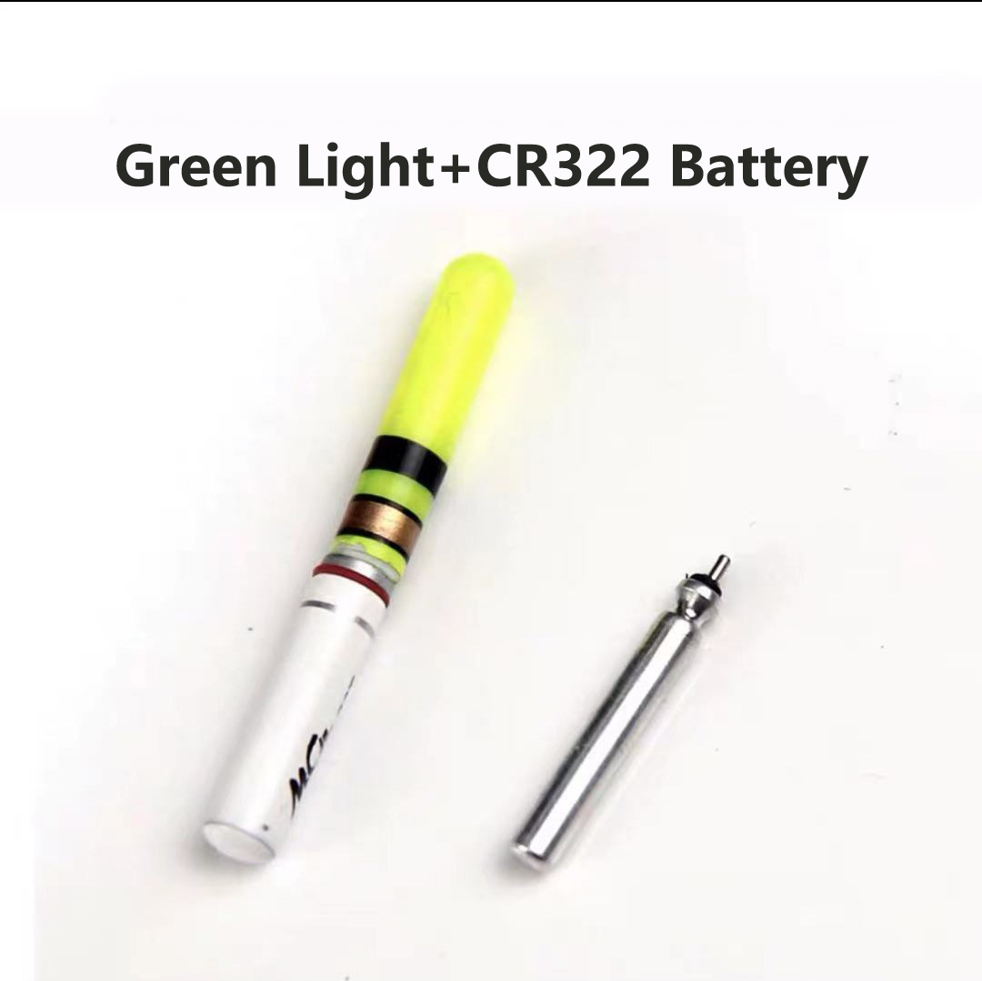 5pcs/lot Light Sticks Green / Red Work with CR322 Battery Operated LED Luminous Float Electronic Light Night Fishing Tackle: green with battery