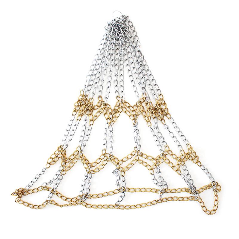 Chain 2Color Basket Net Basketball Tennis Bag Sports Heavy Duty Galvanized Steel Chain Basketball Goal Net Durable Standard Hoop