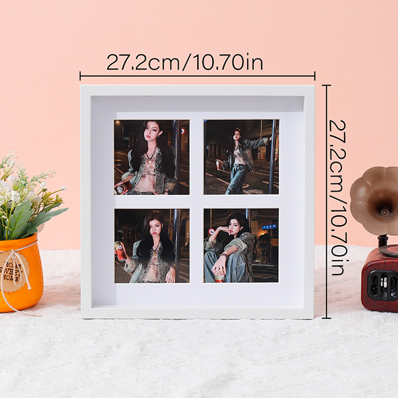 Collage de marcos de fotos de madera con 4 aberturas adecuadas para decoración de pared y mesa, 1 pieza