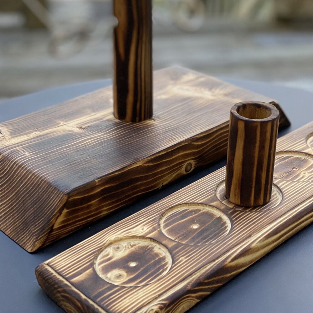 1 Set Hook and Shot Ladder Game Wooden Ring Toss Board Game