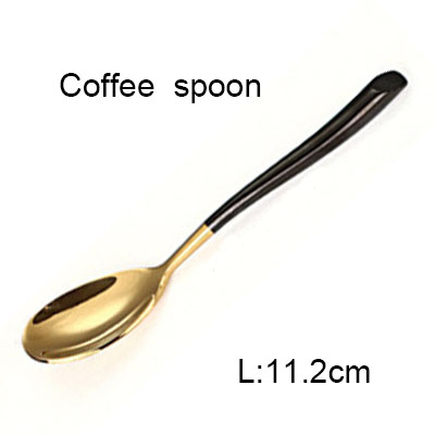 Couteau à Steak fourchette à dîner cuillères à café en acier inoxydable doré miroir polonais ensemble de couverts Restaurant salle à manger ensemble de vaisselle 1 pièces: coffee spoon