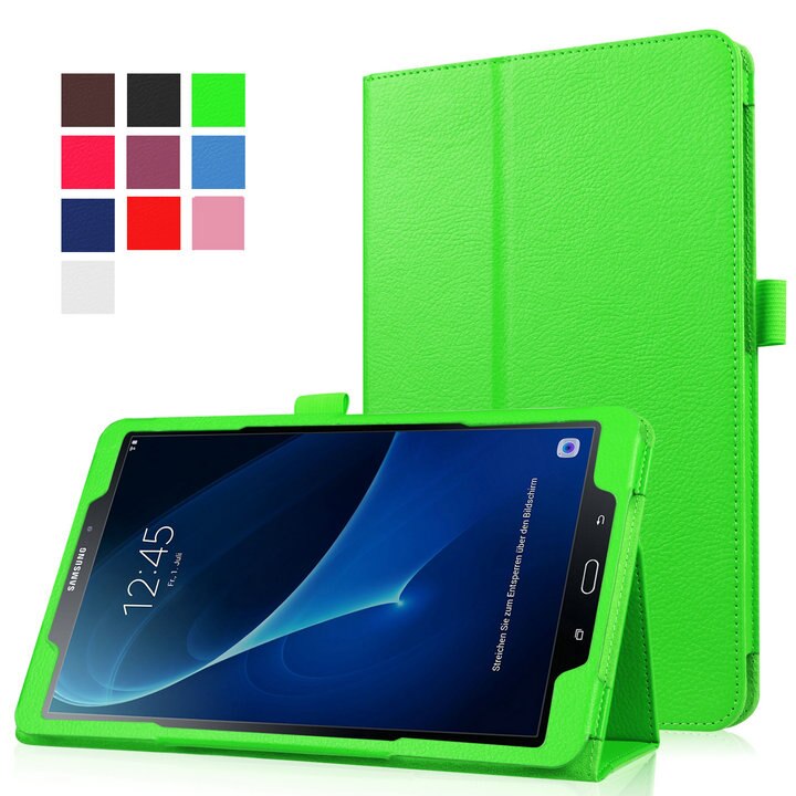 Tab A 10.1 T580 T585 etui z klapką do Samsung Galaxy Tab A6 10.1 2016 SM-T580 SM-585 PU skórzany stojak inteligentna pokrywa dla Tab A6 10.1: Green