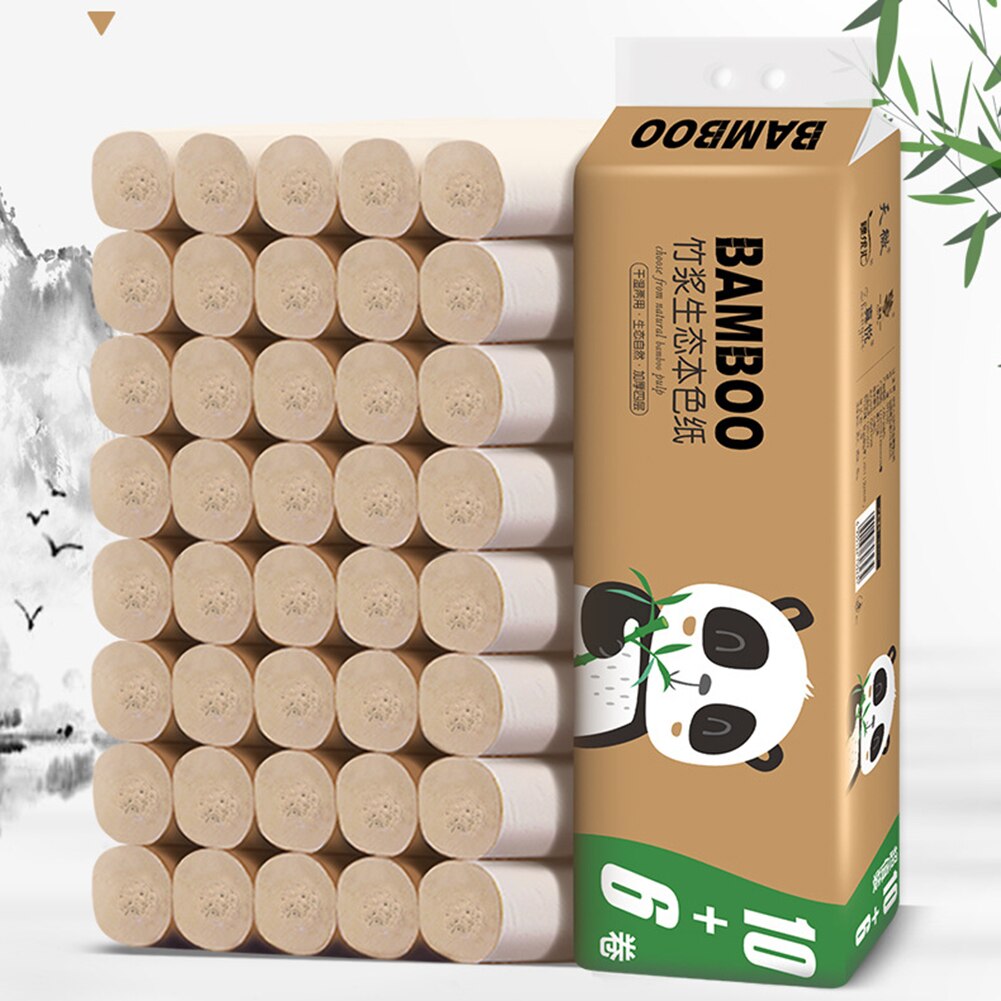 16 Rolls Household Paper Towel Native Bamboo Pulp Toilet Tissue Paper Home Kitchen Tissue Bathroom Toilet Paper