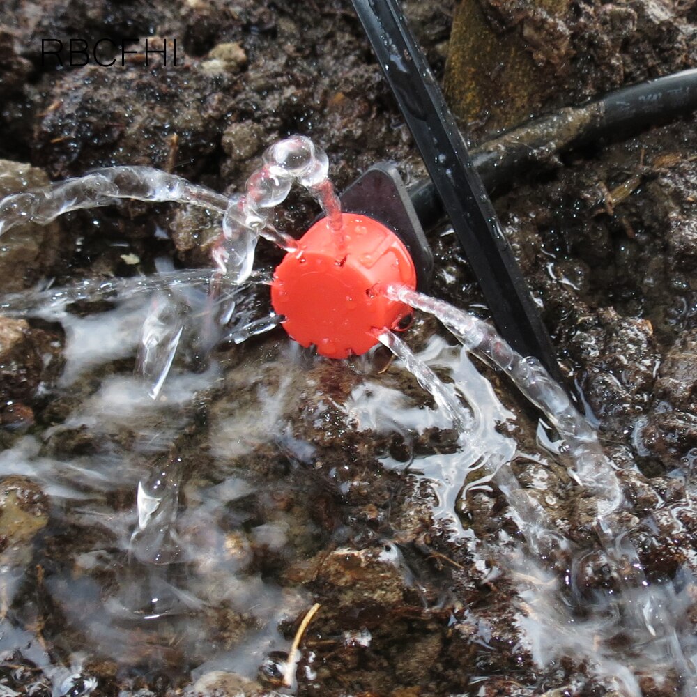 RBCFHl 20-50PCS 6mm Adjustable Dripper hole threaded connector Micro Drip Irrigation Watering Anti-clogging Emitter