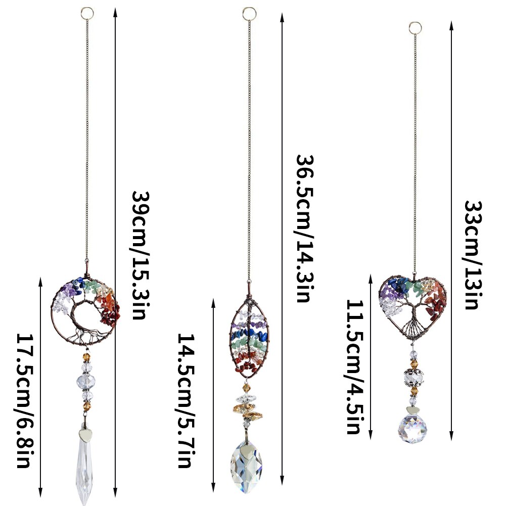 Krystall solfanger prismer vindusdekorasjon solfanger hengende regnbue maker glass prismer anheng diy lysekrone ornamenter