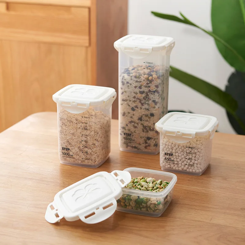Food Sealed Jar Storage Jar Fresh-keeping Box Grain Storage Tube Storage Box Kitchen Sealed Jar Bean
