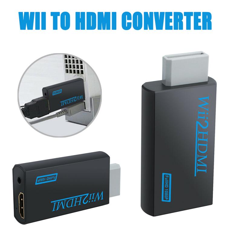 1 Pc Hdmi Converter Wii Ingang Naar Hdmi 1080P Hd Audio Output Converter Adapter Kabel Jack Lood 3.5 Mm wii Naar Hdmi Converter