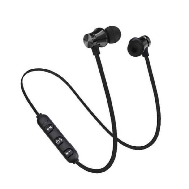 Wireless bluetooth4.2 Magnetic Earphone In-ear Headset Phone Neckband Sport Earbuds Earphone With Mic For iPhone Samsung Huawei: Black