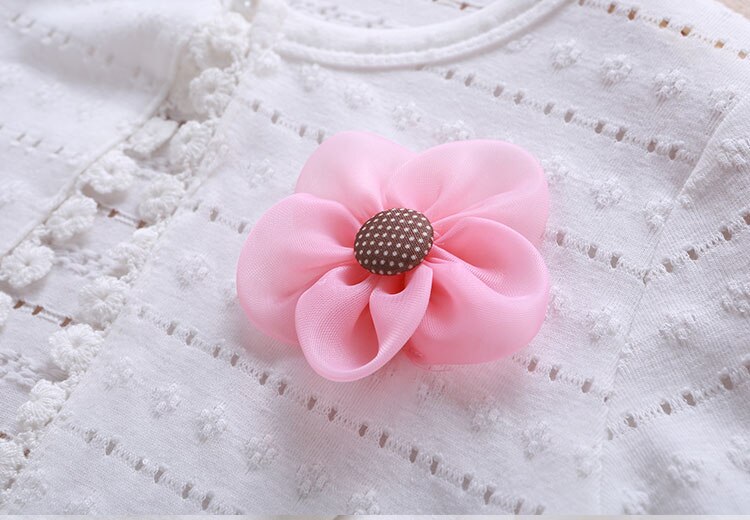 Baby Meisjes Vest Trui Bovenkleding 100% Katoen Wit Baby Meisje Jas Voor 1 Jaar Oude Baby Meisjes Kleding AKC165009