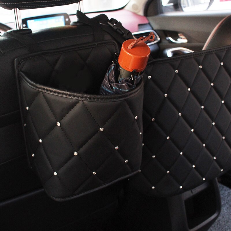 Diamant rhinestone bil opbevaringspose hængende bil arrangør sæde ryg holder styling opbevaring rydde bil interiør tilbehør