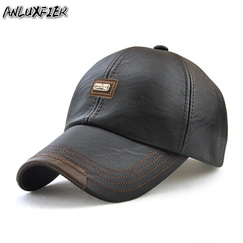 Volwassen Mode Lederen Hoed Mannen Lederen Baseball Cap Verstelbare Baseball Hoed Mode Leer Leisure Hoeden B-9377