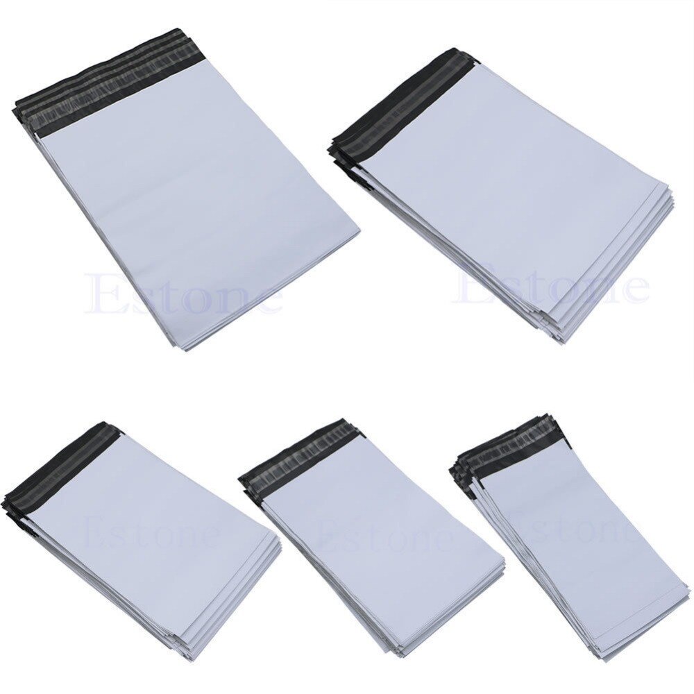Lot 100Pcs 5 Sizes Poly Mailer Self Sealing Plastic Mailing Bag Polybag