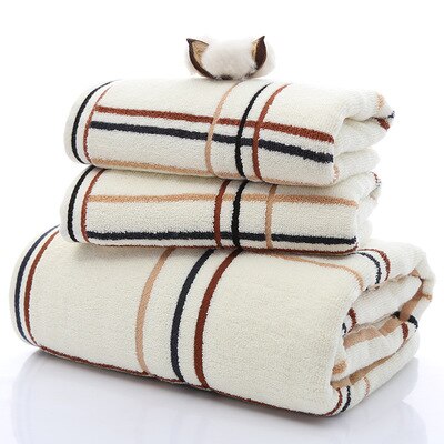Handdoek Bad Hotel Speciale Zachte Handdoek Perfect Eenvoudige Plaid Handdoek Set (2 * Handdoek 1 * Badhanddoek) huishoudtextiel: withe 3pcs