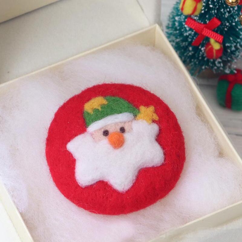 1Set Berry guirnalda broche lana manualidad de fieltro DIY sin terminar pinchado conjunto kit para manualidades para Material de la aguja bolsa de paquete de Lollipop muleta