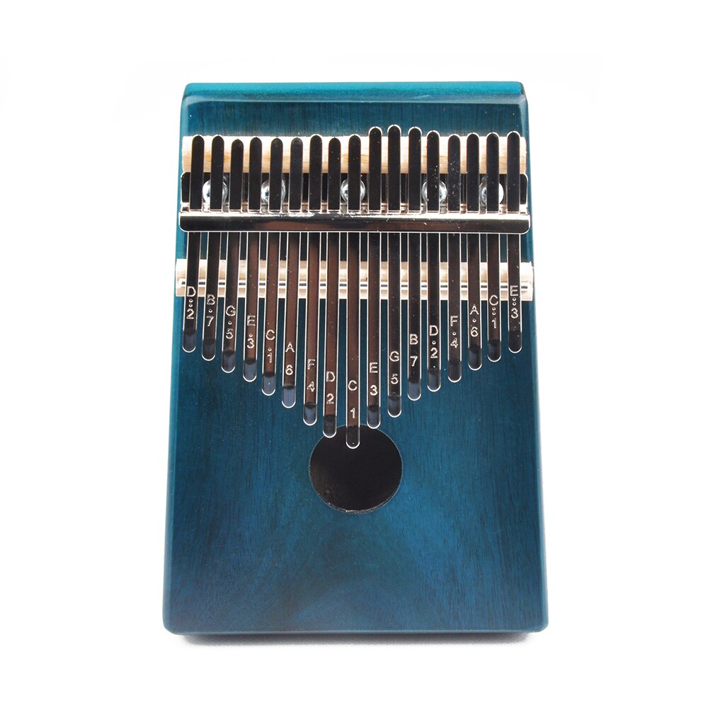 Piano 17 chave kalimba mbira caixa de música calimba mini dedo piano mogno instrumento musical de madeira 21 teclas 30 chave máquina: 08 Dark Blue
