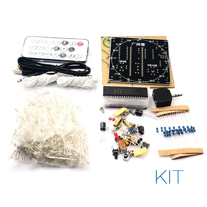 CIRMECH Colorfull LED Cube Canton Tower DIY Suite Full color LED Light Canton Tower electronic DIY kits