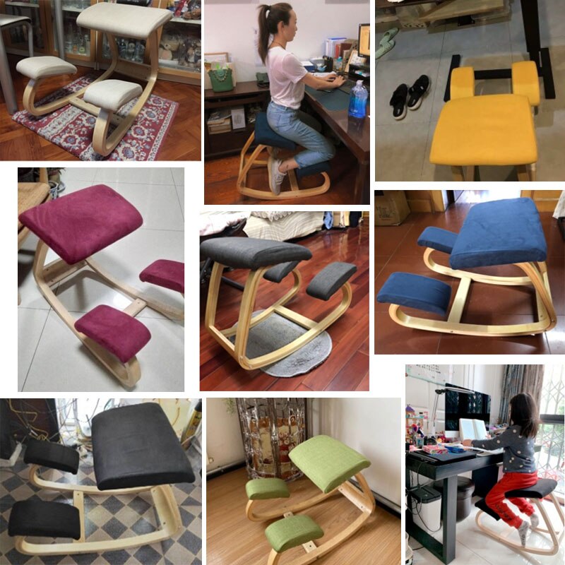 Original Ergonomic Kneeling Chair Stool Home Office Furniture Ergonomic Rocking Wooden Kneeling Computer Posture Chair