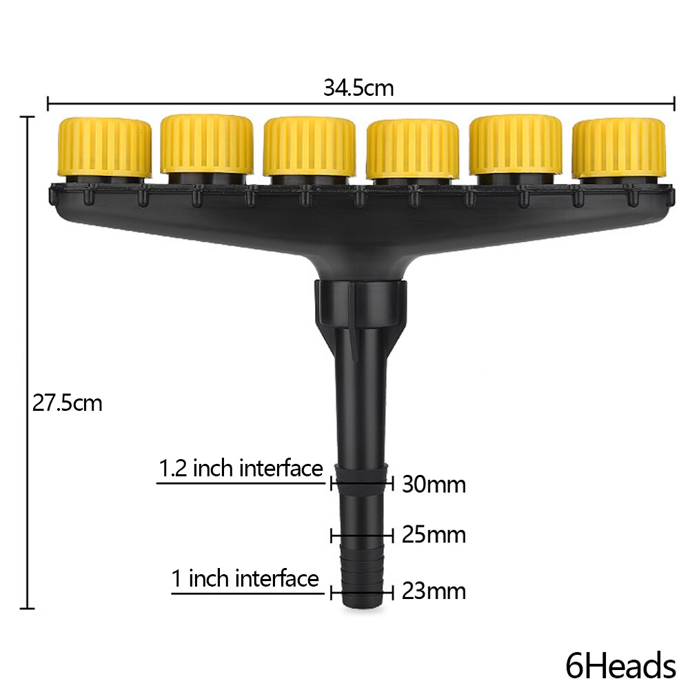 Agricultural Irrigation Tool Atomizer Nozzle Plant Watering Supply Lawn Sprinkler Farm Vegetable Adjustable Sprayer: 6Heads