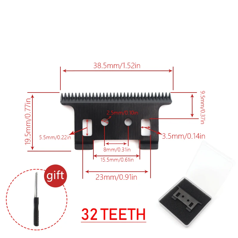 Original Replacement Movable Blade for Kemei KM-2299 Clipper Hair Trimmer Cutting Knife Head Parts Accessories: Red