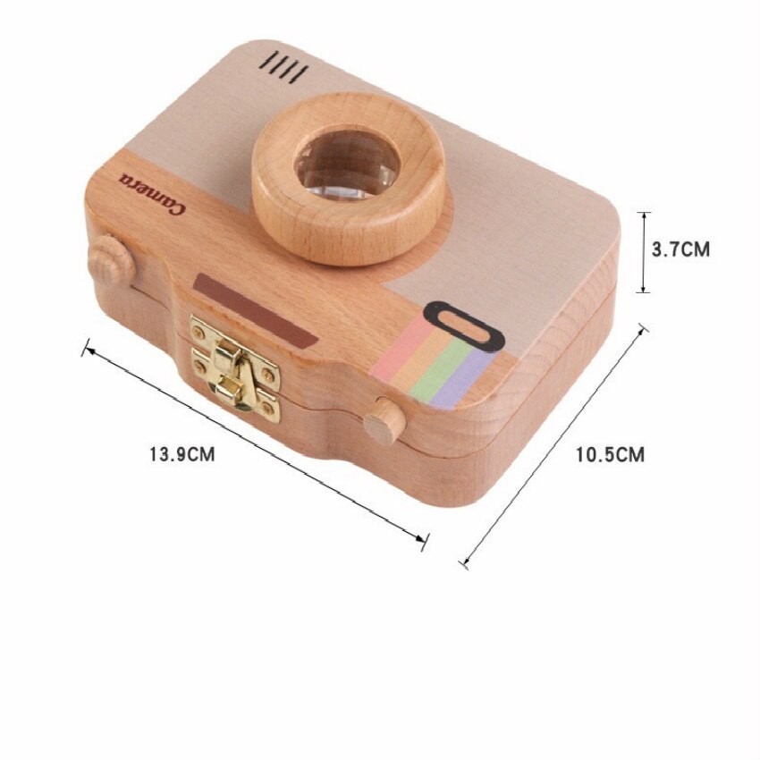 Wooden Children Camera Deciduous Teeth Storage Case Baby Teeth Storage Box Collection Saver Teeth Box