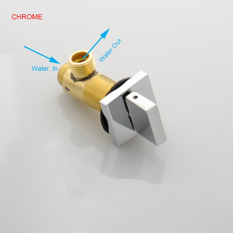 BAKALA And Retail Chrome Brass Shower Valve Square Style Single Handle Single cold Shower Faucet Control Valve: Burgundy