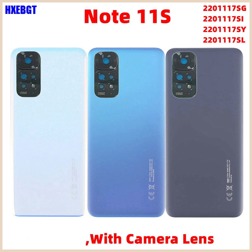 para Xiaomi Redmi Note 11S tapa trasera batería trasera puerta de plástico funda carcasa piezas de teléfono inteligente