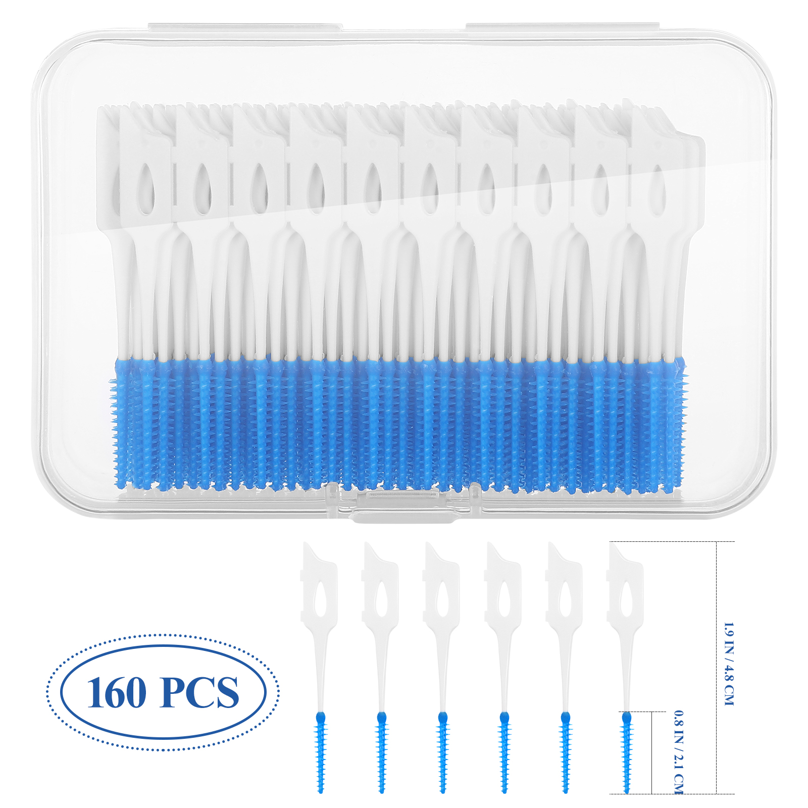 160Pcs Siliconen Rager Tandenstoker Picks Tand Interdentale Cleaners Tooth Schoonmaak Tool
