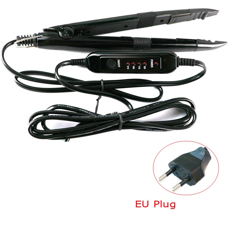 Fusion Iron Connector Keratin Bonding Tools Adjustable Temperature Mini Iron Fusion Connector Black/Red Color Available: Black -EU Plug