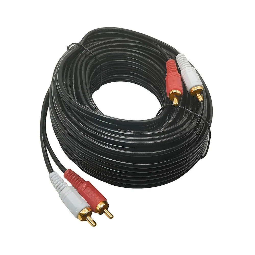2RCA Male naar 2 RCA Male Audio Video Kabel RCA Audio Splitter Kabel voor DVD Sound TV box Luider 10M 15M