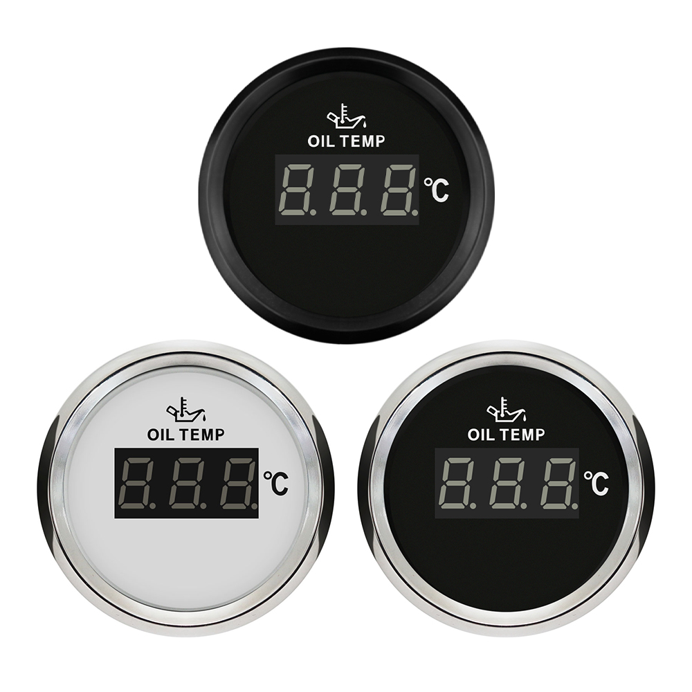 Universal 2"(52mm) Oil Temp Gauge Meter 50-150 with Red Backlight 12V 24V for Car Boat