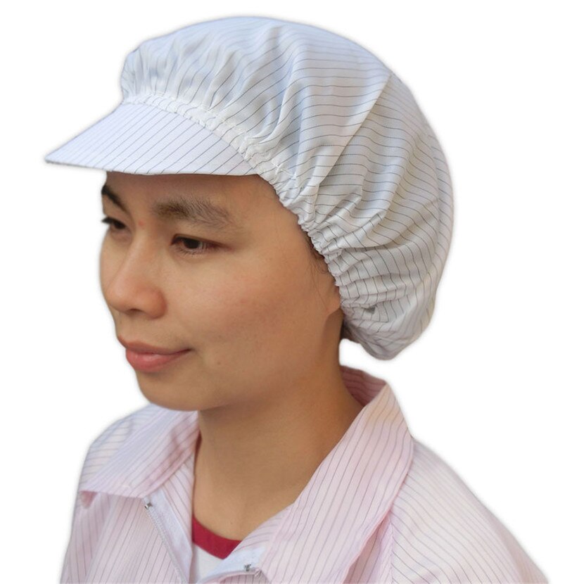 Factory Outlet Anti-Static Hats Safety Cleanroom Dustproof ESD Mens Clean Room Protective Electronics Factory Work Cap: White