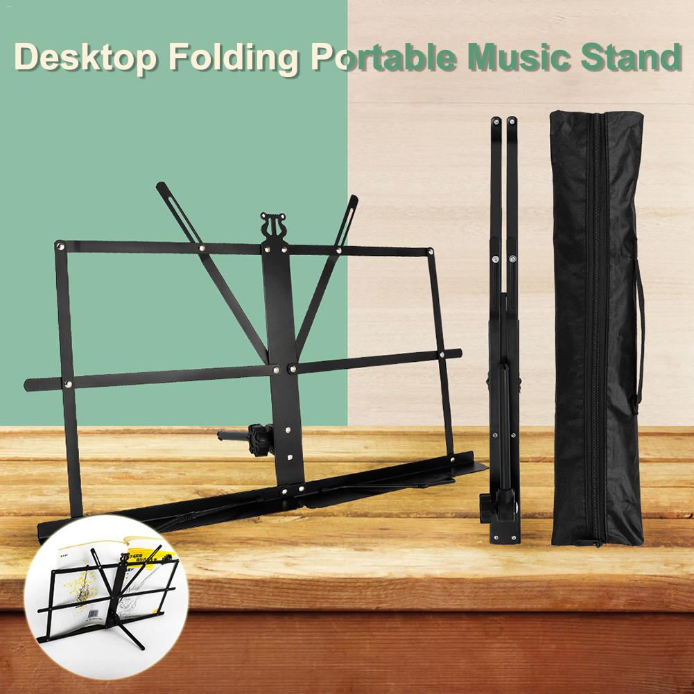 Foldbart musikark stativ stativ aluminiumslegering musikholderholder højdejusterbar med bærepose til musikinstrument: Default Title