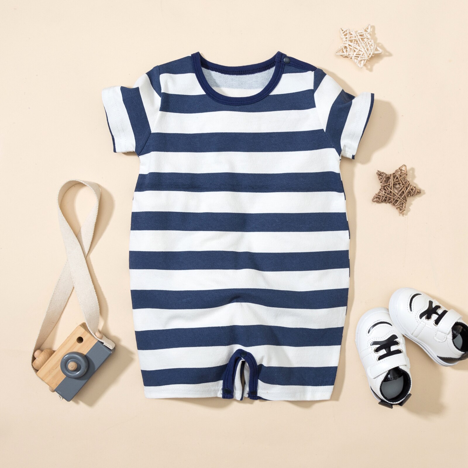 3 Stks/partij Baby Jongens Korte Mouw Rompertjes Print Ronde Hals Korte Mouwen Bodysuits