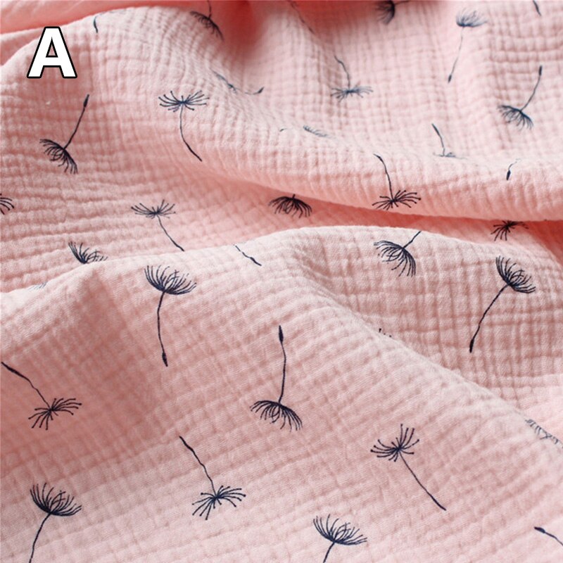 100*135cm pissenlit tissu drapé coton et lin Double gaze crêpe bébé vêtements tissu dames jupe vêtements de nuit tissus: A