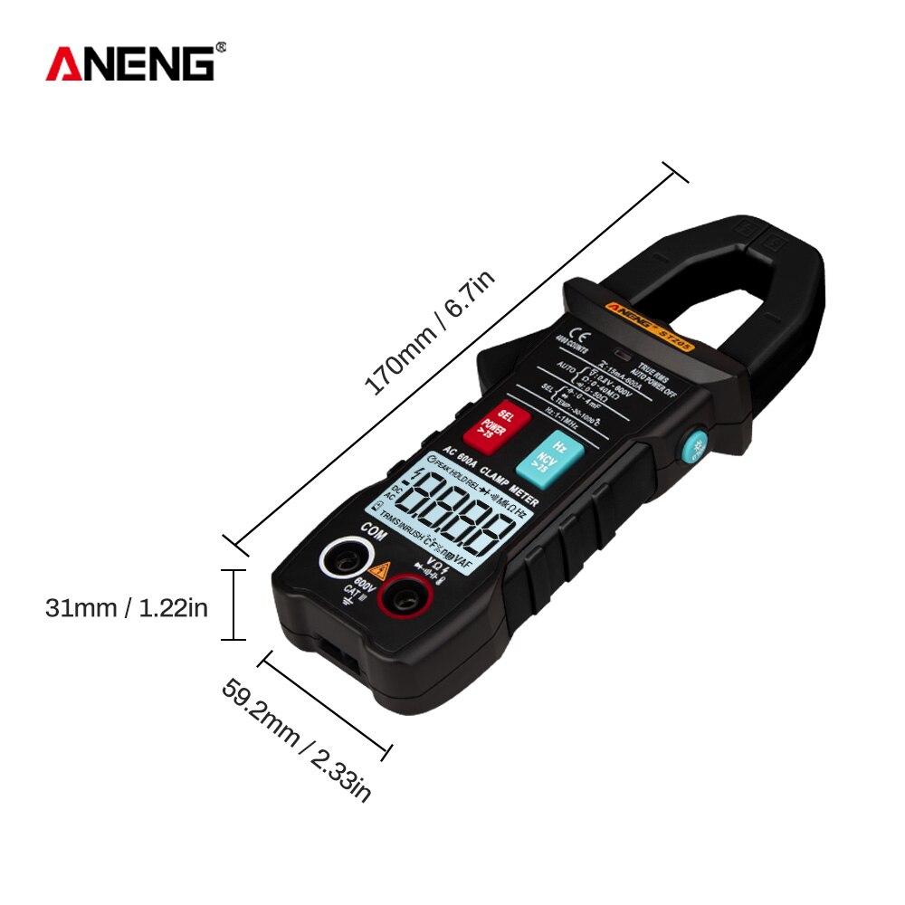 ST204 Digital Clamp Meter True RMS Voltage Resistance Capacitance Multimeter Temperature Auto Range Electrical Meter Tester