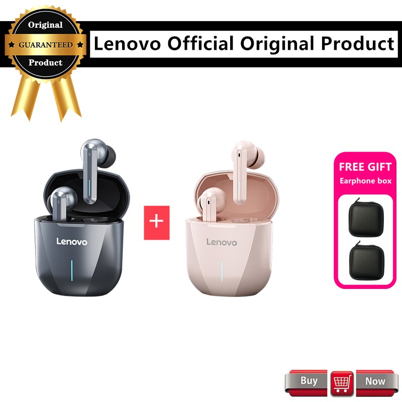 Lenovo XG01 słuchawki douszne 50ms niskie opóźnienie TWS słuchawki Bluetooth z mikrofonem słuchawki bezprzewodowe HiFi ipx5 wodoodporne słuchawki douszne: XG01gray1pink1 box2