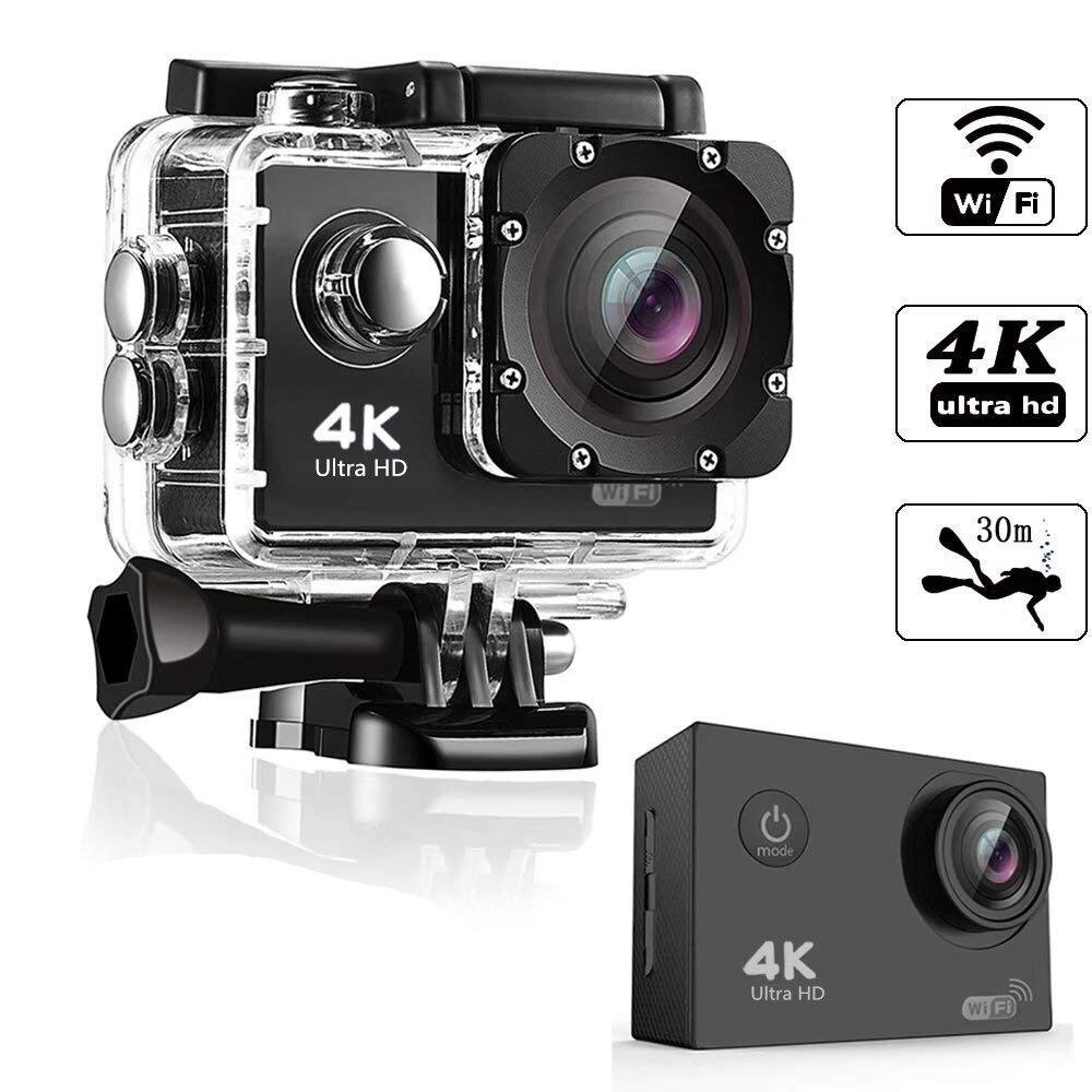 Câmera do esporte ultra hd 4k/30fps wifi 2.0 170 ° subaquática impermeável dvr câmera de vídeo ao ar livre mergulho bicicleta filmadora
