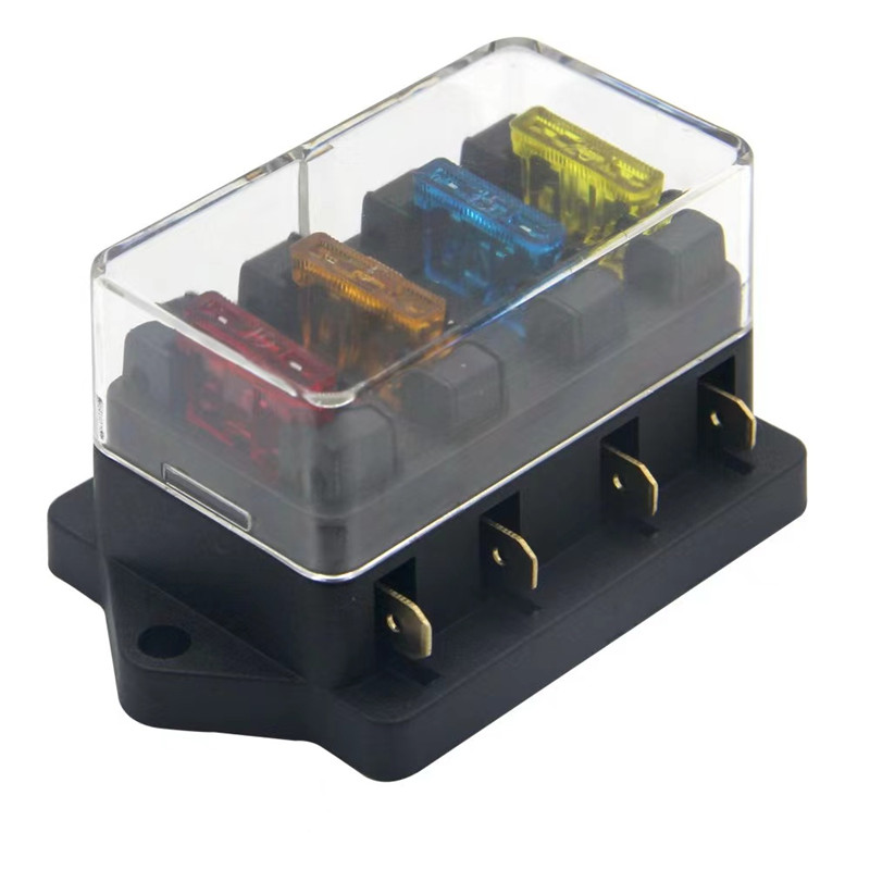 12V/24V 4 Möglichkeiten Auto Auto Blade Fuse Bord Box Standard Blade Fuse Box Halter Block für quad RV SUV Yacht Boot Marine Trike: Default Title