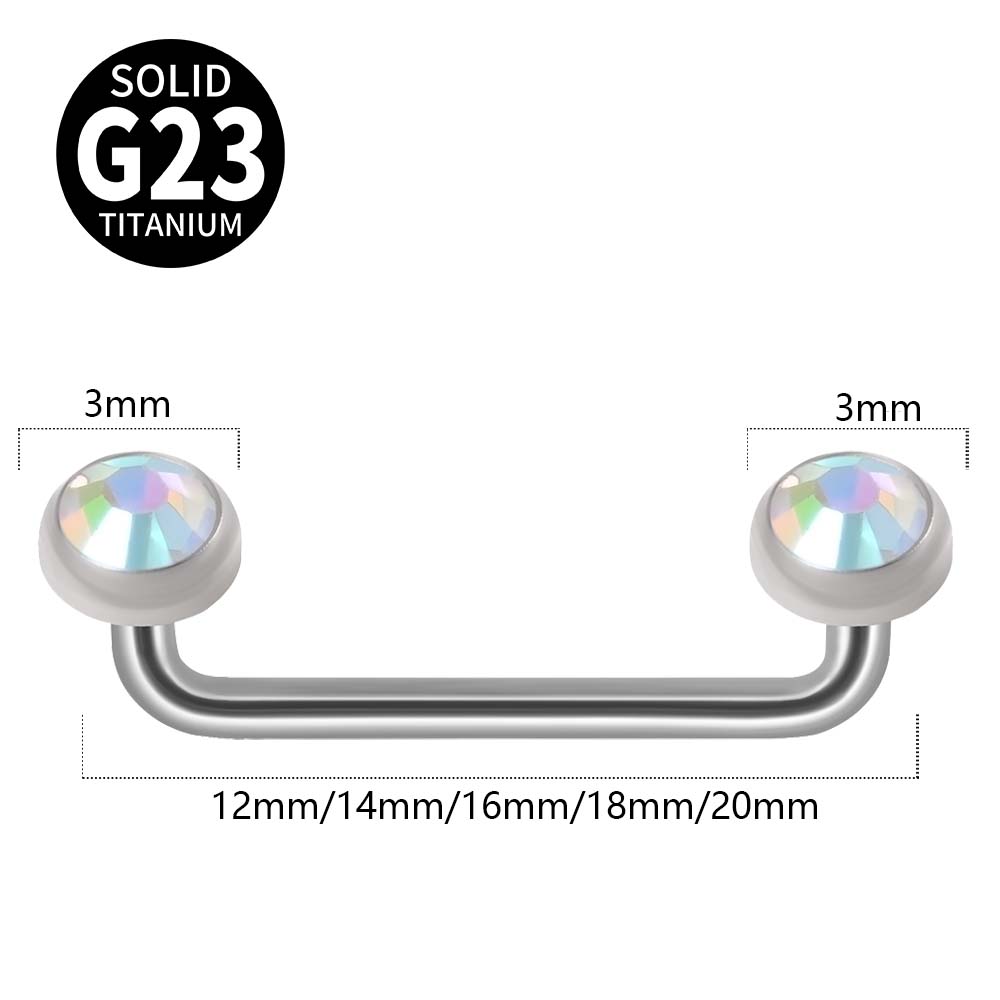 1PC G23 Titanium Surface Piercings Double Ball Staple Dermal Anchor14G Internal Threaded Cone Micro Dermal Anchors Bar Jewelry