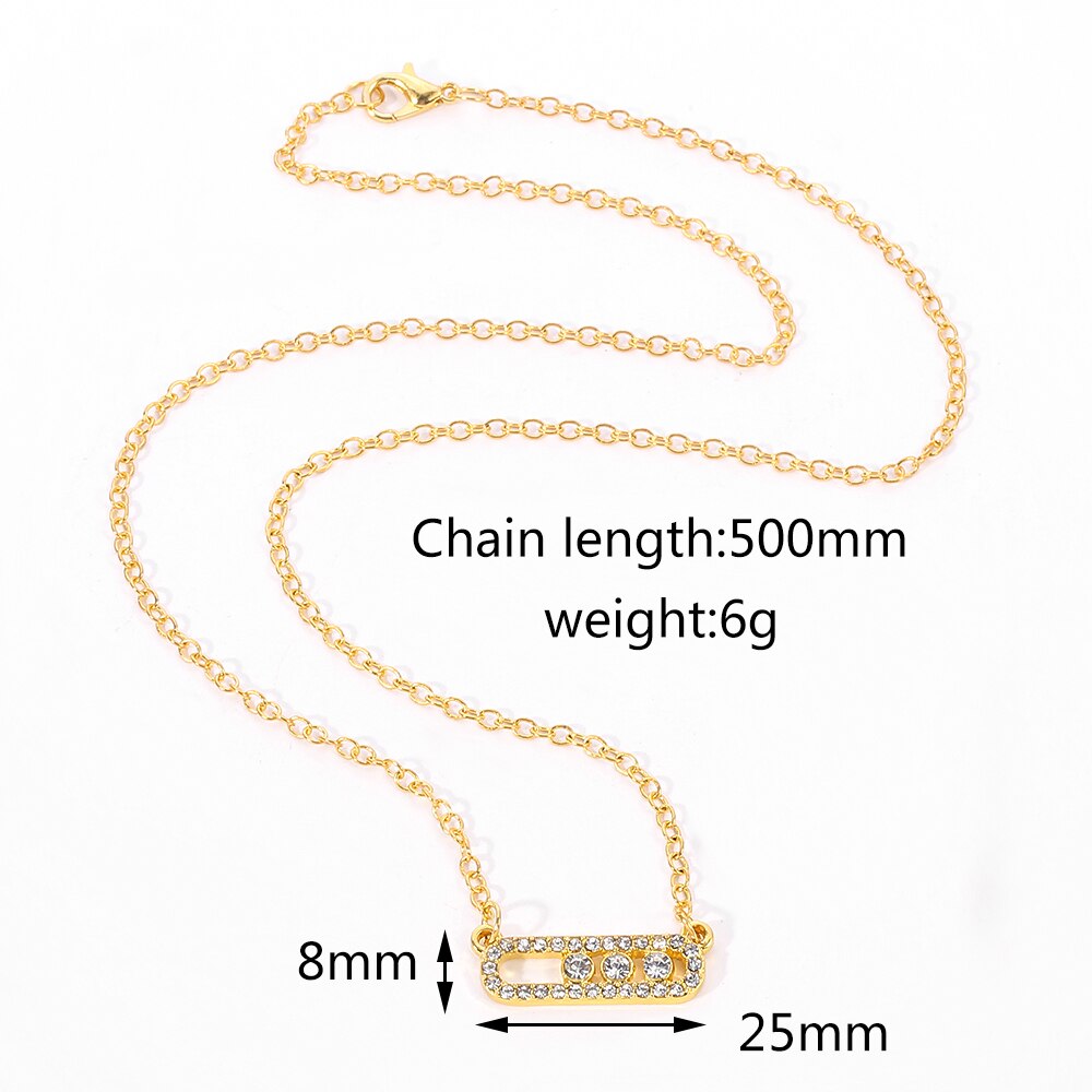 Arabische Stijl Kristal Kraal Hanger Ketting Voor Vrouwen Dainty Bruiloft Sieraden Link Chain 3 Dot Op Ovale Metalen Ketting Colar